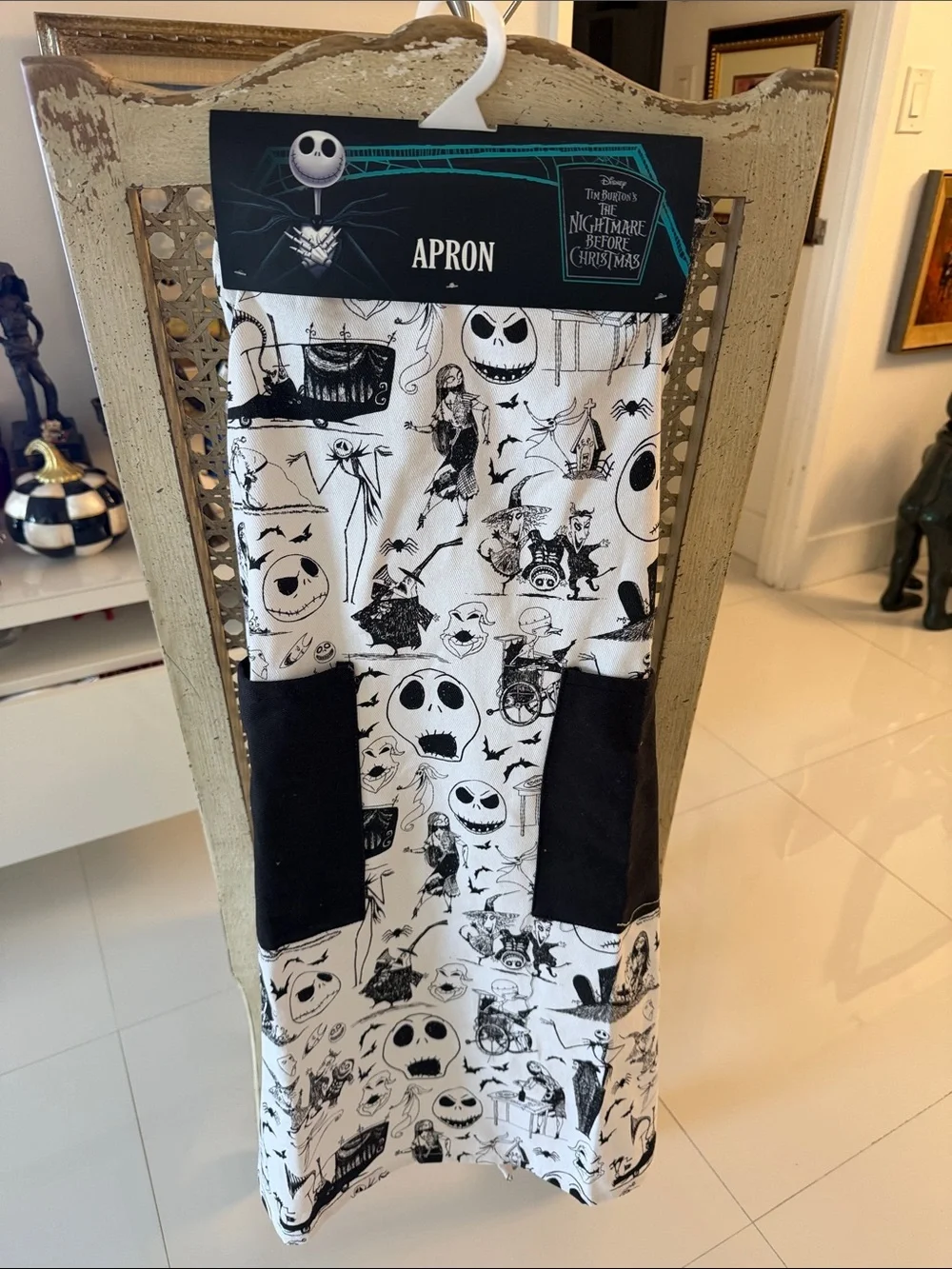 Disney Nightmare Before Christmas Black & White Apron